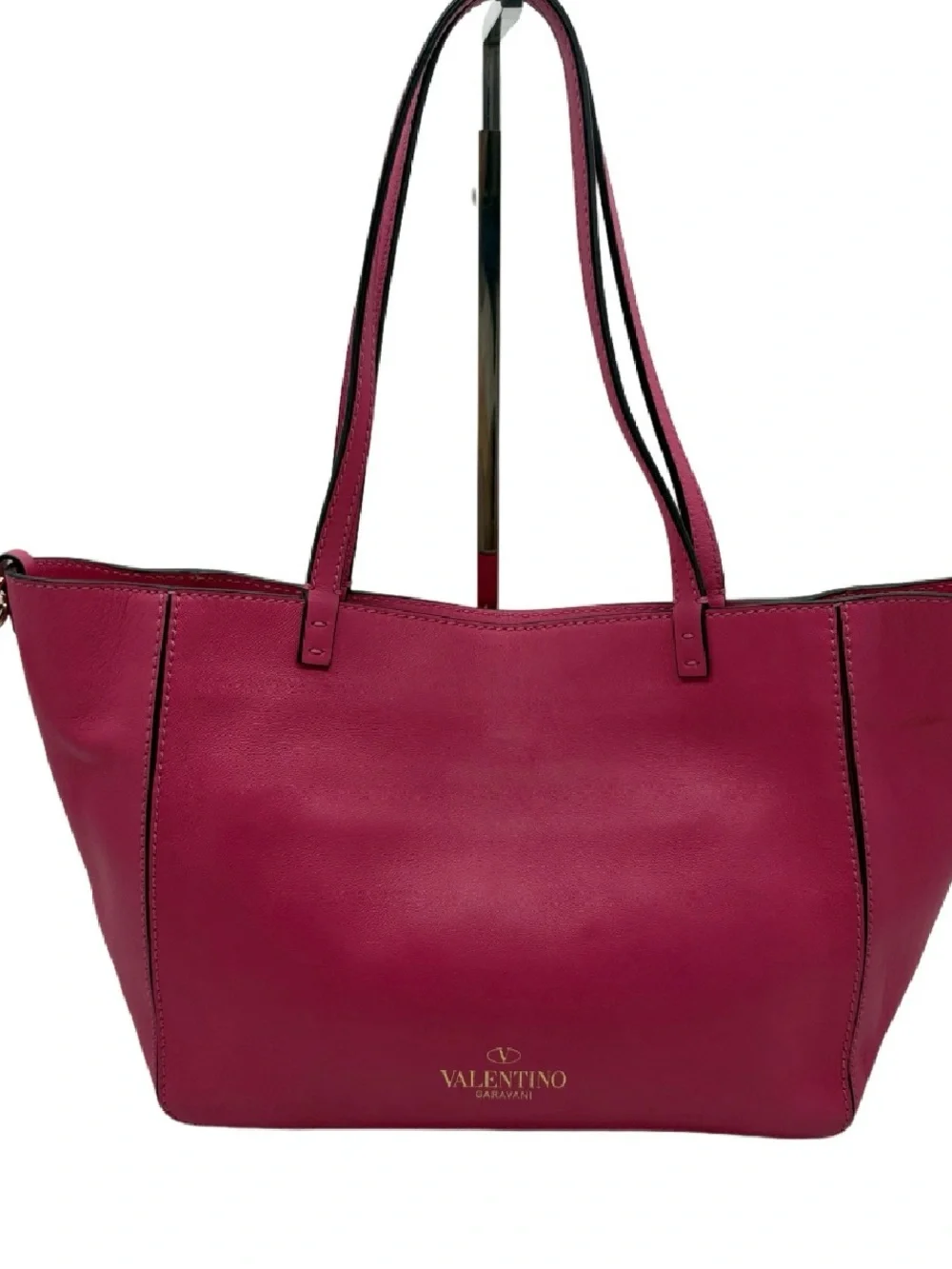 Stylish Pink Stud-Accent Tote Bag - Women